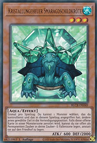 BLCR-DE049 - Kristallungeheuer Smaragdschildkröte - Ultra Rare - Deutsch - 1. Auflage - im Set mit Ultrapro Toploader - Yugioh von TCG