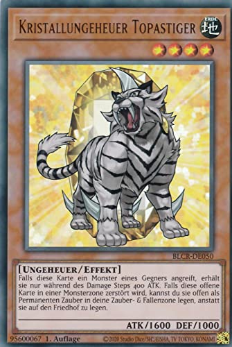 BLCR-DE050 - Kristallungeheuer Topastiger - Ultra Rare - Deutsch - 1. Auflage - im Set mit Ultrapro Toploader - Yugioh von TCG