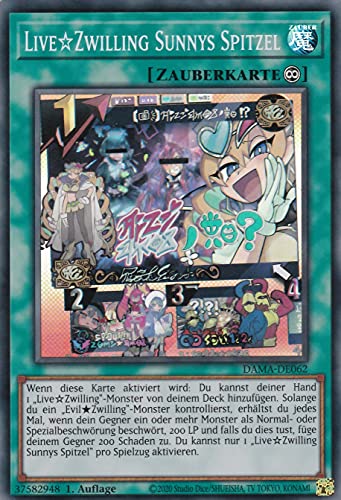 DAMA-DE062 - Live☆Zwilling Sunnys Spitzel - Super Rare - Deutsch - 1. Auflage - im Set mit Ultrapro Toploader - Yugioh von TCG