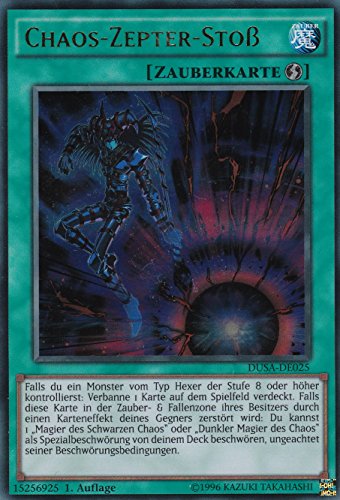 DUSA-DE025 - Chaos-Zepter-Stoß - Ultra Rare - Deutsch - im Set mit Ultrapro Toploader - Yugioh von TCG