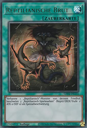 GFP2-DE155 - Reptilianische Brut - Ultra Rare - Deutsch - 1. Auflage - im Set mit Ultrapro Toploader - Yugioh von TCG