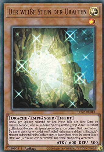 LDS2-DE013 - Der weiße Stein der Uralten - Ultra Rare - DE - im Set mit Ultrapro Toploader - Yugioh von TCG