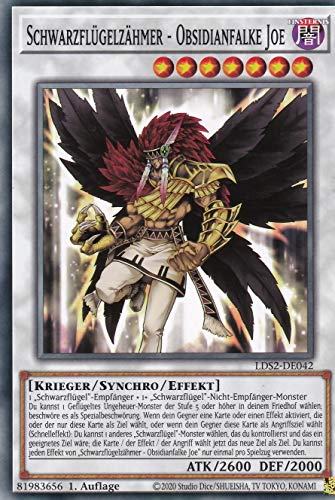 TCG - Schwarzflügelzähmer - Obsidianfalke Joe - Common - DE - Yu-Gi-Oh Card - 1 Count - Anime, Fantasie - Near Mint - 2. Auflage - Im Set mit Ultrapro Toploader von TCG