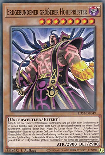 TCG LDS3-DE049 - Erdgebundener größerer Hohepriester - Common - Deutsch - 1. Auflage - im Set mit Ultrapro Toploader - Yugioh von TCG