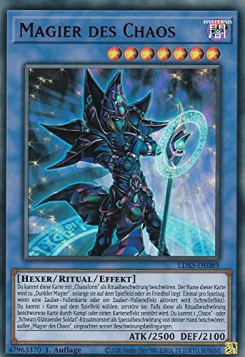 LDS3-DE089 - Magier des Chaos - Ultra Rare - Deutsch - 1. Auflage - im Set mit Ultrapro Toploader - Yugioh von TCG