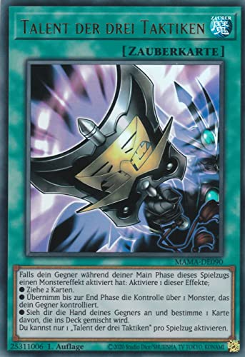 MAMA-DE090 - Talent der DREI Taktiken - Ultra Rare - Deutsch - 1. Auflage - im Set mit Ultrapro Toploader - Yugioh von TCG