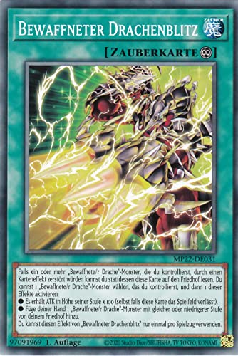 MP22-DE031 - Bewaffneter Drachenblitz - Common - Deutsch - 1. Auflage - im Set mit Ultrapro Toploader - Yugioh von TCG