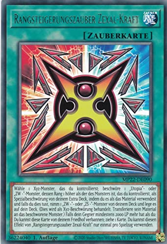 MP22-DE090 - Rangsteigerungszauber Zexal-Kraft - Rare - Deutsch - 1. Auflage - im Set mit Ultrapro Toploader - Yugioh von TCG