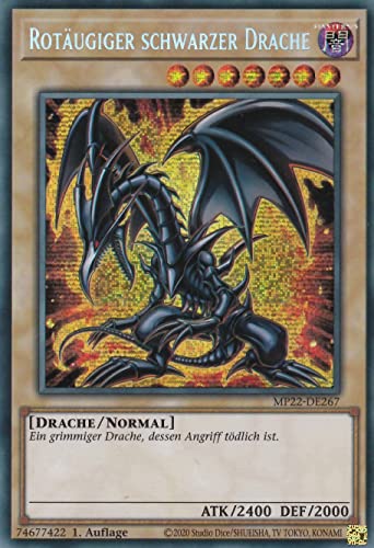 TCG - Rotäugiger schwarzer Drache - Secret Rare - Deutsch - 1. Auflage - im Set mit Ultrapro Toploader - Yugioh von TCG