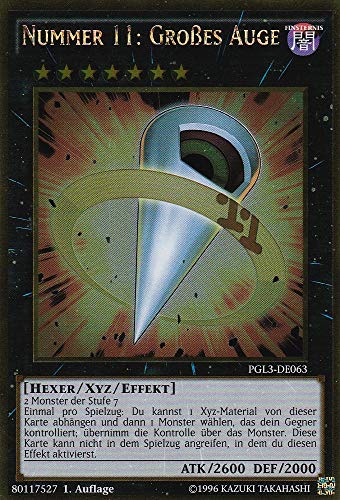 TCG PGL3-DE063 - Nummer 11: Großes Auge - Gold Rare - DE - im Set mit Ultrapro Toploader - Yugioh von TCG