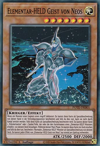 TCG POTE-DE001 - Elementar-HELD Geist von Neos - Super Rare - Deutsch - 1. Auflage - im Set mit Ultrapro Toploader - Yugioh von TCG