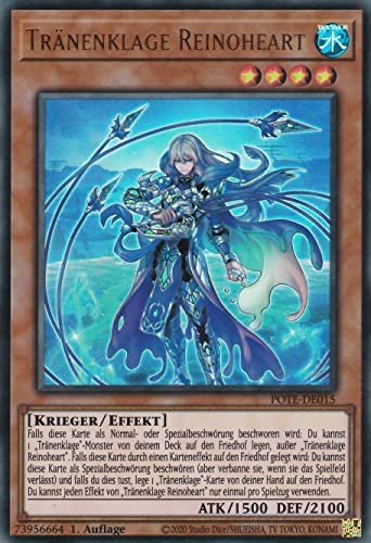 TCG POTE-DE015 - Tränenklage Reinoheart - Ultra Rare - Deutsch - 1. Auflage - im Set mit Ultrapro Toploader - Yugioh von TCG