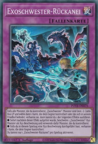 TCG POTE-DE076 - Exoschwester-Rückanei - Super Rare - Deutsch - 1. Auflage - im Set mit Ultrapro Toploader - Yugioh von TCG