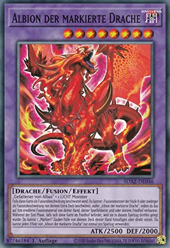 TCG SDAZ-DE046 - Albion der Markierte Drache - Common - Deutsch - 1. Auflage - im Set mit Ultrapro Toploader - Yugioh von TCG