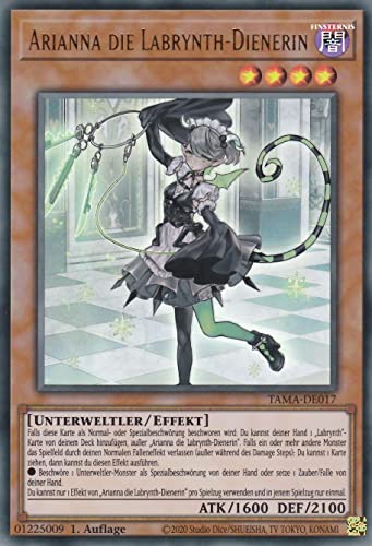 TAMA-DE017 - Arianna die Labrynth-Dienerin - Ultra Rare - Deutsch - 1. Auflage - im Set mit Ultrapro Toploader - Yugioh von TCG