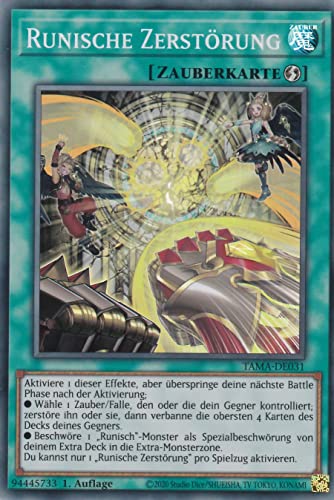 TCG TAMA-DE031 - Runische Zerstörung - Super Rare - Deutsch - 1. Auflage - im Set mit Ultrapro Toploader - Yugioh von TCG