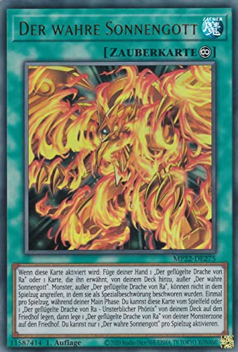 TCG - Der Wahre Sonnengott - Ultra Rare - Deutsch - 1. Auflage - im Set mit Ultrapro Toploader - Yugioh von TCG