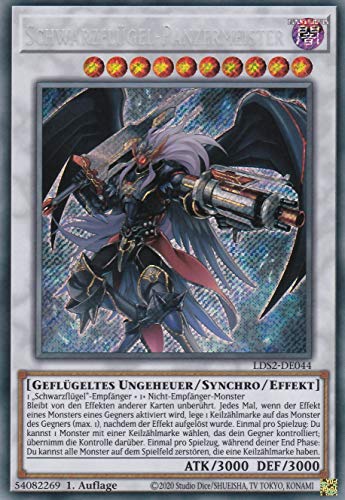 TCG LDS2-DE044 - Schwarzflügel-Panzermeister Secret Rare DE im Set mit Ultrapro Toploader Yugioh von TCG