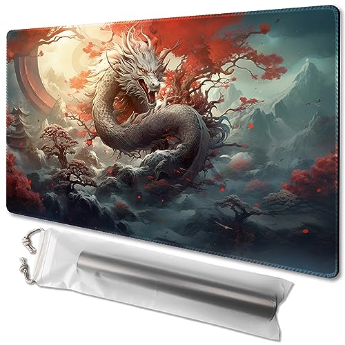 MTG Playmat Größe 61 x 35,6 cm, kostenlose Aufbewahrungstaschen, rutschfeste Unterseite, ideal für Kartenspiel-Enthusiasten, TCG Playmat Mauspad (legendär, ohne Zone) von TCGMAT