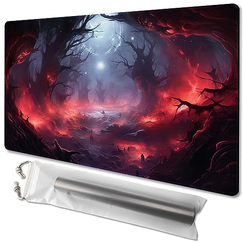 MTG Playmat Größe 61 x 35,6 cm, kostenlose Aufbewahrungstaschen, rutschfeste Unterseite, ideal für Kartenspiel-Enthusiasten, TCG Playmat Mauspad (ohne Zone, Asche der Fallen) von TCGMAT