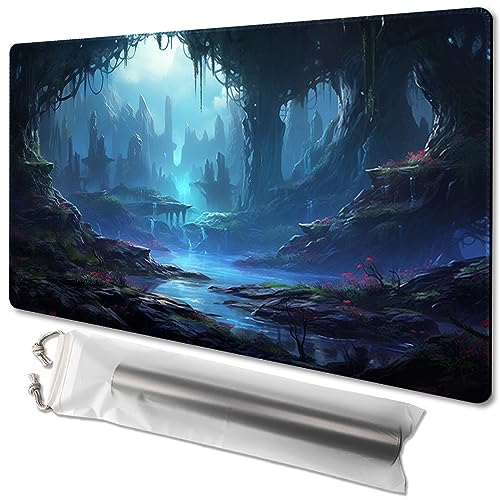 MTG Playmat Größe 61 x 35,6 cm, kostenlose Aufbewahrungstaschen, rutschfeste Unterseite, ideal für Kartenspiel-Enthusiasten, TCG Playmat Mauspad (ohne Zone, Silent Valley) von TCGMAT