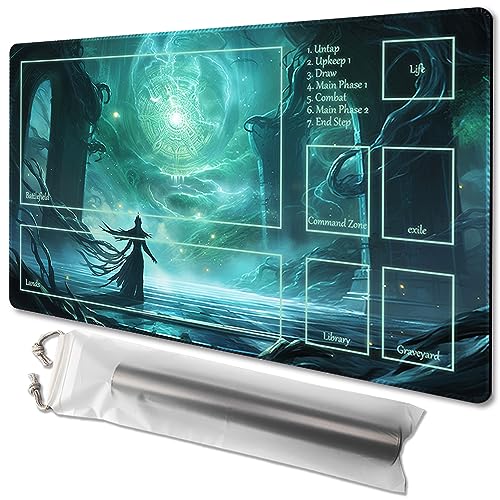 MTG Spielmatte, Größe 61 x 35,6 cm, kostenlose Aufbewahrungstaschen, rutschfeste Unterseite, ideal für Kartenspiel-Enthusiasten, TCG-Spielmatte, Mauspad (Das letzte Zauber-Deck) von TCGMAT