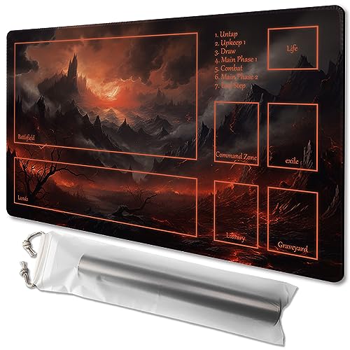 TCGMAT MTG Playmat – rutschfeste Unterseite, ideal für Kartenspiel-Enthusiasten, TCG-Spielmatte, Purify Land (Burning Village-Deck) von TCGMAT