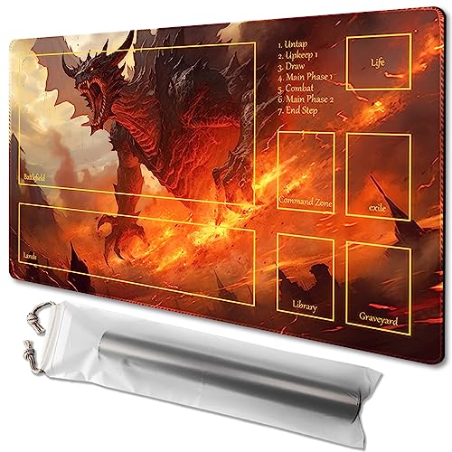 TCGMAT MTG Playmat – rutschfeste Unterseite, ideal für Kartenspiel-Enthusiasten, TCG-Spielmatte, Purify Land (MTG2-Arrival of The Drago-Deck) von TCGMAT