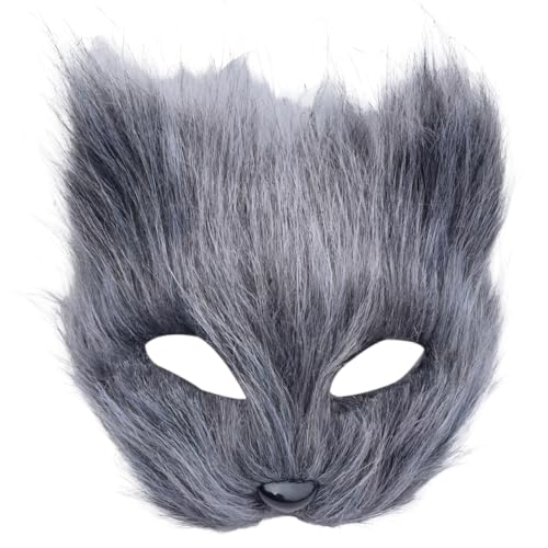 TCNGKIJIUK Fuchsmaske Halbgesicht Cosplay Zubehör 3 Stück Demon Maske Filzmasken Halloween Karneval Fox Kostüm Gummizug Plüsch Kinder Erwachsene Fuchs Gesichtsmaske Kunstpelz Süß Pary Requisiten von TCNGKIJIUK