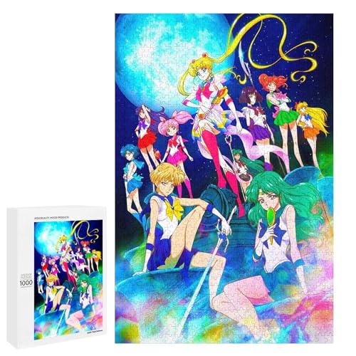 Sailor Moon Puzzle，Puzzle für Erwachsene und Kinder ab 14 Jahren, 1000 StüCk，，Lernspielzeug FüR Kinder 70x50Papier von TCzRZ