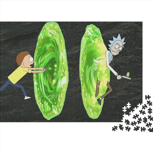 1000 Teile Rick und Morty für Erwachsene, schwierige Puzzles, Holzpuzzles für Erwachsene und Jugendliche, für Erwachsene und Jugendliche ab 12 Jahren, 1000 Teile (75x50cm) von TDXHHW