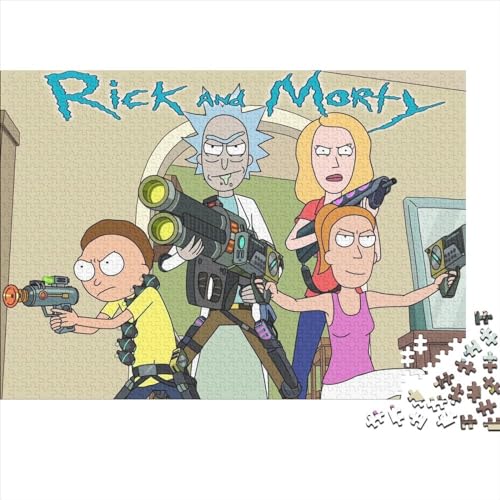 1000-teiliges Rick and Morty-Puzzle, Holzpuzzle für Erwachsene, Puzzle für Erwachsene, 1000 Teile (75x50cm) von TDXHHW