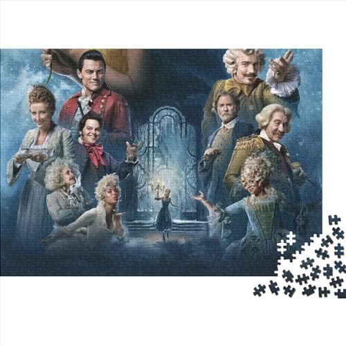 500-teiliges Puzzle Die Schöne und das Biest für Erwachsene, Holzpuzzle, Familienspiel für Erwachsene und Jugendliche, 52x38cm von TDXHHW