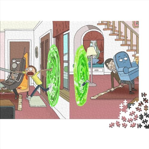 Erwachsene Puzzles 1000 Teile Rick und Morty Holzpuzzle für Erwachsene und Jugendliche Nachhaltiges Puzzle für Erwachsene | Spiele 1000 Stück (75x50cm) von TDXHHW