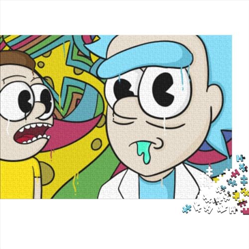 Erwachsene Puzzles 1000 Teile Rick und Morty Holzpuzzle für Erwachsene und Jugendliche Nachhaltiges Puzzle für Erwachsene | Spiele 1000 Stück (75x50cm) von TDXHHW