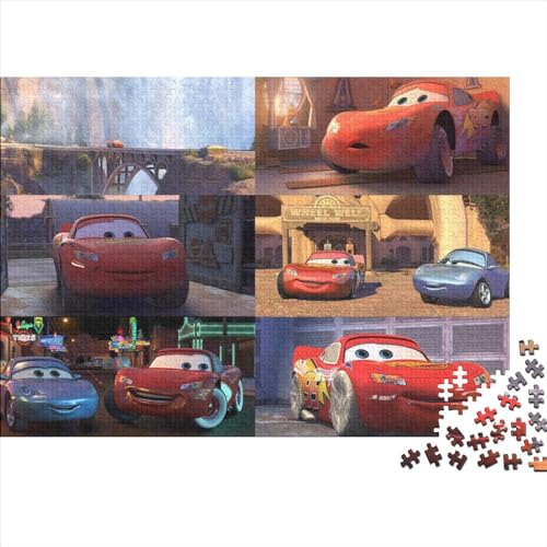 Lightning McQueen Puzzle 500 Teile Holzpuzzle Puzzle für Erwachsene Lernspiel Herausforderungsspielzeug 52x38cm von TDXHHW