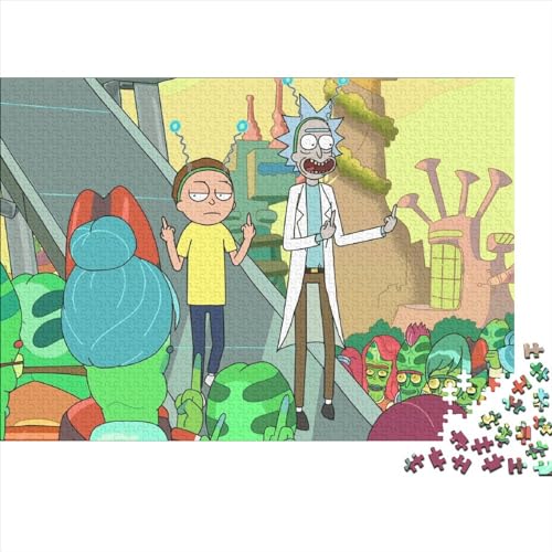 Puzzle für Erwachsene, 1000 Teile, Rick und Morty, Holzpuzzle für Erwachsene, Puzzle, Denksportaufgabe, 1000 Teile (75x50cm) von TDXHHW