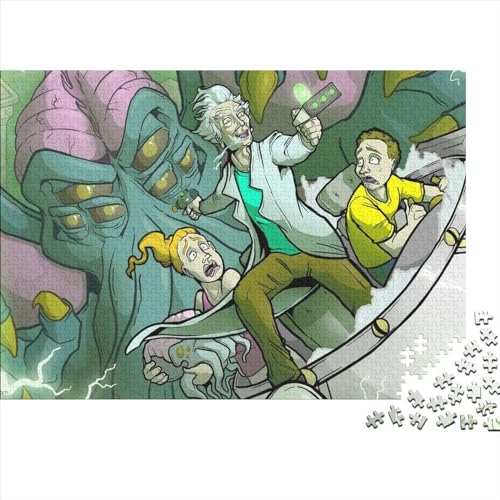 Puzzle für Erwachsene mit 1000 Teilen, Rick und Morty, Holzpuzzle für Erwachsene, Lernspiel für Erwachsene Teenager, 1000 Teile (75x50cm) von TDXHHW