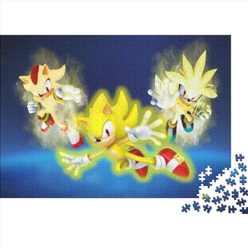 Puzzles für Erwachsene, 1000 Teile, Sonic The Hedgehog, Holzpuzzles für Erwachsene, Rätsel, Denksportaufgaben, 1000 Teile (75x50cm) von TDXHHW