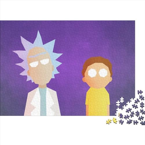 Rick and Morty Puzzle 1000 Teile für Erwachsene, Holzpuzzle, Familienspaß, Puzzle 1000 Teile (75x50cm) von TDXHHW