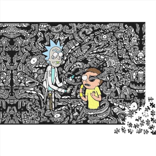 Rick und Morty Puzzles 1000 Teile Holzpuzzles Puzzles für Erwachsene für Erwachsene und Jugendliche ab 12 Jahren 1000 Teile (75x50cm) von TDXHHW