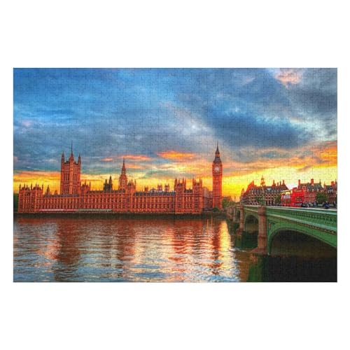 Klassische Puzzle für Erwachsene Teenager Freizeit Spaß Spiel Spielzeug Geeignet，England London ，，Lernspielzeug FüR Kinder Holz 75x50 von TDXYz