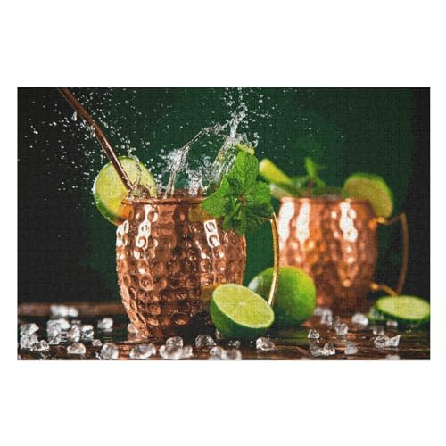 Klassische Puzzle für Erwachsene Teenager Freizeit Spaß Spiel Spielzeug Geeignet，Moscow Mule in Kupferbechern，，Lernspielzeug FüR Kinder Holz 75x50 von TDXYz