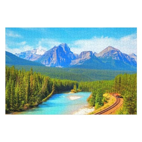 Klassische Puzzle für Erwachsene Teenager Freizeit Spaß Spiel Spielzeug Geeignet，Rocky Mountains，Lernspielzeug FüR Kinder Holz 75x50 von TDXYz