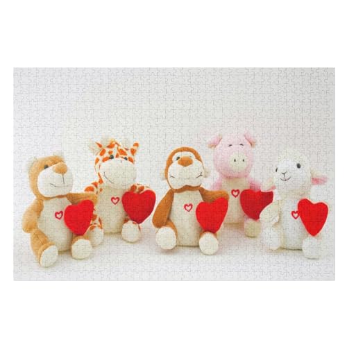 Klassische Puzzle für Erwachsene Teenager Freizeit Spaß Spiel Spielzeug Geeignet，Some Animal Toys Love Heart ，，Lernspielzeug FüR Kinder Holz 75x50 von TDXYz