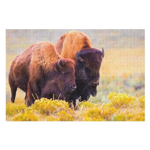 Klassische Puzzle für Erwachsene Teenager Freizeit Spaß Spiel Spielzeug Geeignet，Two Buffaloes, ，Lernspielzeug FüR Kinder Holz 75x50 von TDXYz