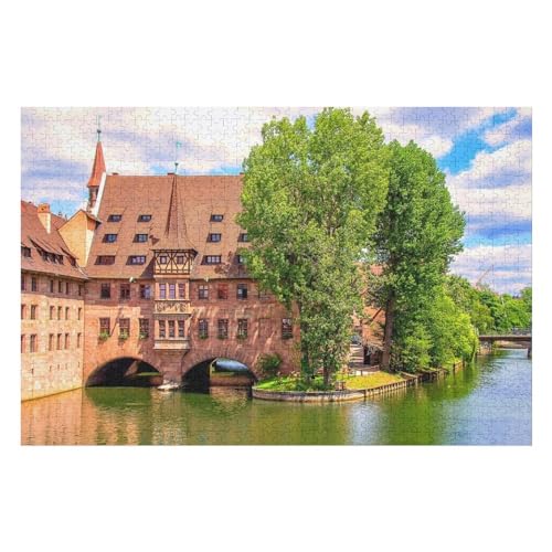 Puzzle für Erwachsene und Kinder ab 14 Jahren, 1000 StüCk， Nürnberg Puzzle，Lernspielzeug FüR Kinder Holz 75x50 von TDXYz