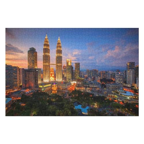 Puzzle für Erwachsene und Kinder ab 14 Jahren, 1000 StüCk，Kuala Lumpur Puzzle ，Lernspielzeug FüR Kinder Holz 75x50 von TDXYz