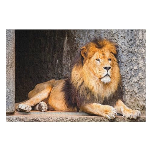 Puzzle für Erwachsene und Kinder ab 14 Jahren, 1000 StüCk，，Lion Look Zoo ，，Lernspielzeug FüR Kinder Papier 38x26 von TDXYz