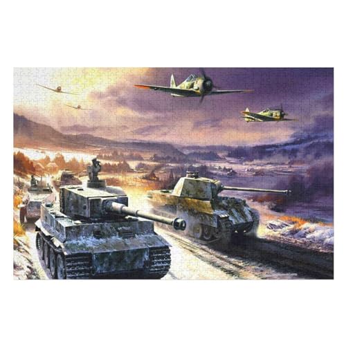 Wohnkultur Geburtstag ，Challenging Games Moderne Lernspiel Stress Relief ，1000 StüCk，,Panzer und Flugzeuge,，Lernspielzeug FüR Kinder Papier 70x50 von TDXYz